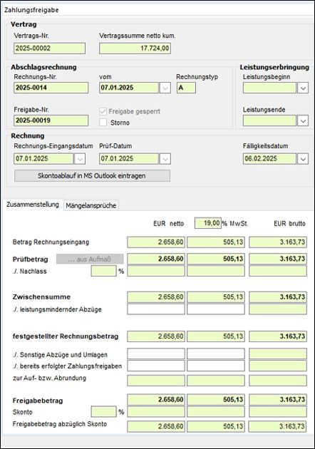 Version 2025 der AVA-Software Avanti - Import und Export von E-Rechnungen