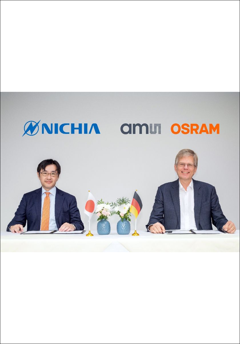 Nichia und Ams Osram schließen neue Patentkreuzlizenz für LED- und Lasertechnologien