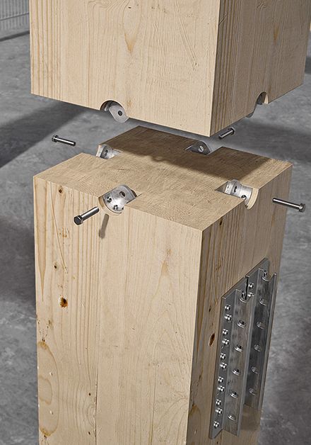 Rothoblaas patentiertes Verbindungssystem für verkürzte Montagezeiten im Holzbau