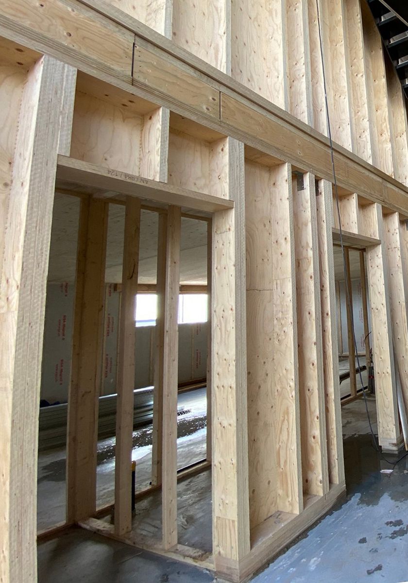 Holzrahmenbau: Schwelle und Rähm aus Kerto LVL L-panel