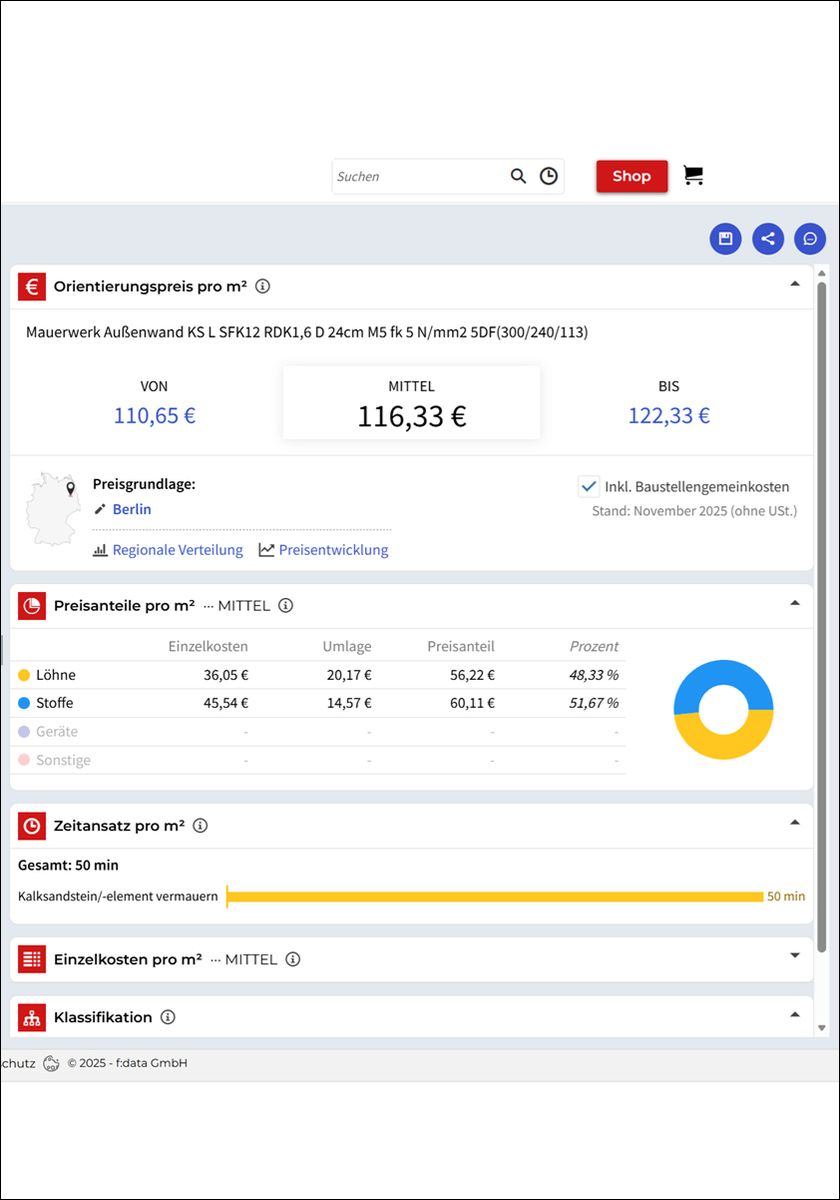 Baupreislexikon.de liefert aktuelle Baupreise in Echtzeit