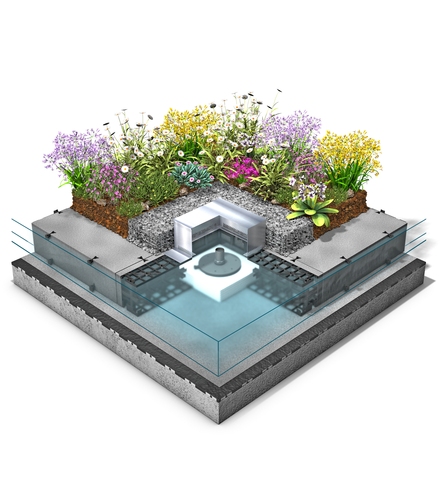 HydroSpacer HS 170 im Zinco-Systemaufbau „Sponge City Roof”