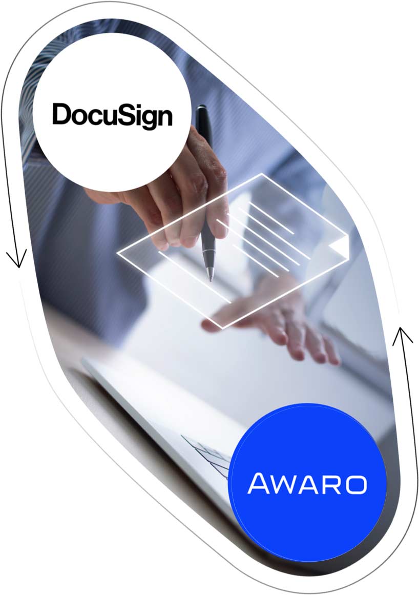 Awaro erleichtert das revisionssichere Unterschreiben digitaler Dokumente via DocuSign