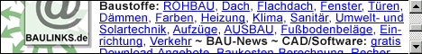BAULINKS.de: Bauportal mit umfangreicher Link- und E-Mail-Sammlung sowie News, kostenlosen Downloads, Glossar, Baukosten-Ermittlung uvm.