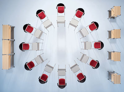 Seminartische, Seminarstühle, Besucherstühle, Seminartisch, Seminarstuhl, Besucherstuhl, Sideboards, non-territoriales Büro, Tische, Stühle, Schulungen, Konferenzen, Tisch, Stuhl