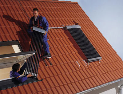 Röhrenkollektoren, Solarkollektoren, Sonnenkollektoren, Solaranlagen, Solartechnik, erneuerbare Energien
