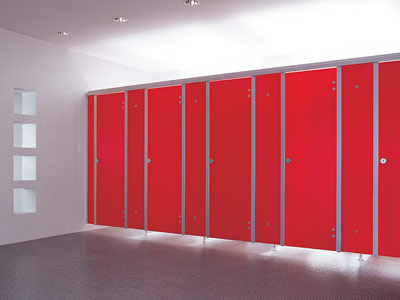 Trennwand, Trennwandsystem, Toiletten-Analagen, öffentliche Toilette, WC-Trennwand, WC-Trennwände, WC-Wand, Sanitärtrennwand aus Echtglas, öffentlich-gewerbliche Sanitärräume, WC-Anlage, WC-Wände, eloxiertes Aluminiumprofil, Einscheibensicherheitsglas, ESG, Glastrennwand