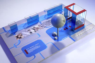 Armaturen, Wasser im Außenbereich, Armaturenhersteller Schell, Produkt-Design, Landschaftsarchitektur, Trog, Rinne, Schieber, Schalter, Stele, Vorhang, Brunnen, Speier, Kugel, Sitzbank