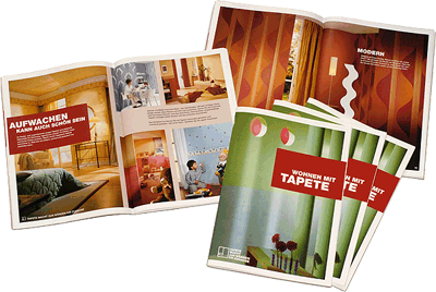 Tapete, Tapeten, Tapezieren, Deutsches Tapeten-Institut, Tapeteninstitut, Tapetenbroschüre, Raumgestaltung