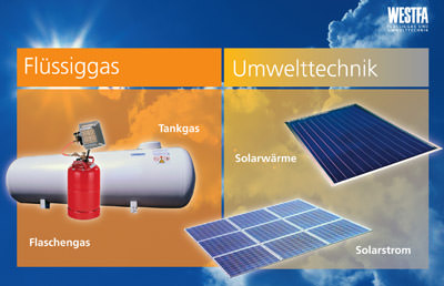 Westfa, Solarmarkt, Solarthermie, Solarunternehmen, Photovoltaik, Umwelttechnik, Flüssiggas, Solartechnik