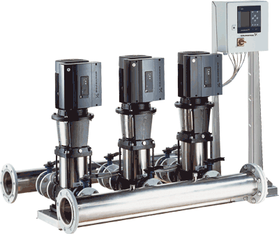 Druckerhöhungsanlage, Trinkwasseranlage, Druckerhöhung, Grundfos, Multi Pump Controller, Sanitärtechnik, Druckerhöhungsanlagen, Pumpe, Trinkwasserverordnung