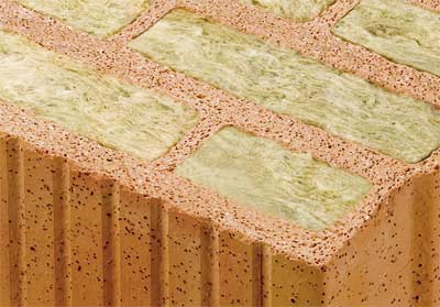 Steinwolle gef�llter Mauerziegel, Mein Ziegelhaus, Minerallwolle, Steinwolle, W�rmeverbundsystem, W�rmed�mmung, Perlite