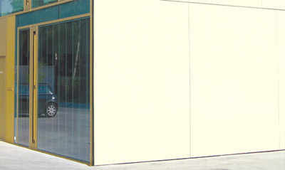 Fassadenplatten, GFK, gro�formatige Fassadenplatte, GFK-Platten, Kunststofffassade, GFK-Fassade, Kunststofffassaden, GFK-Fassaden, faserverst�rkter Kunststoff, Vorgeh�ngte hinterl�ftete Fassaden, VHF, Fassadensystem