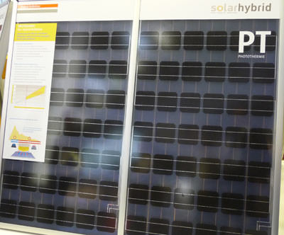 Hybrid-Kollektor, Photothermie, Thermovoltaik, Hybridkollektor, Solarw�rme Solarstrom Kombination, Solarzellen, Flachkollektor