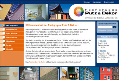 Putze, Farben, Fassadenputz, Innenputz, Silikatfarben, Siliconfarben, Dispersionsfarben, Fachlexikon Putze und Beschichtungen