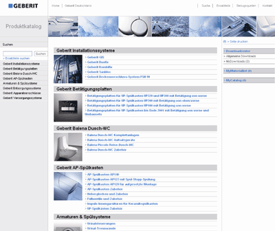 Geberit-Katalog, Online-Produktkatalog, Ausschreibungstexte, Online-Katalog, Sanit�r, Sanit�rtechnik, Materialliste