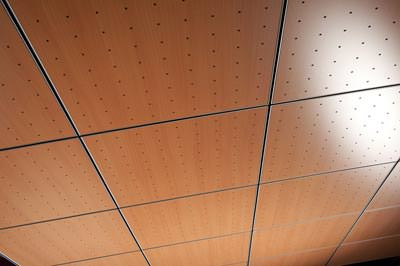 abgeh�ngte Holzdecke, gelochte Holzdecken, Deckenverkleidung, Decke, Akustikdecke, Laminat, Lochmuster, System C