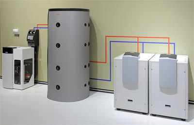 W�rmepumpen-Heizung, kaskadierbare W�rmepumpe, energieoptimierte Heizsysteme, Energieeinsparung, bivalentes Heizsystem, Gasbrennwertkessel, Solaranlage, �lbrennwertkessel
