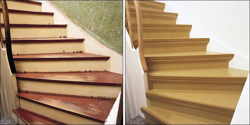 Treppenrenovierung mit Echtholz oder Laminat | Trittstufen und