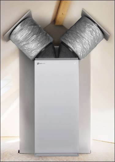 Reversible Luft-Wasser-Wärmepumpe von Alpha Innotec zur Innenaufstellung - z.B. unter'm Dach