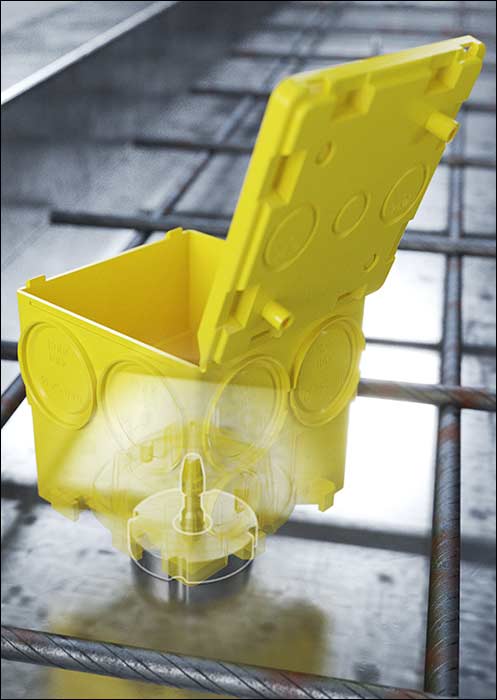 Kaisers neues Betonbau-Programm B² fürs automatisierte Setzen von Elektrodosen