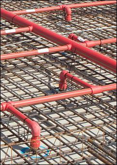 Eingesparte Montagezeit mit vorgefertigten red pipe-Sprinkleranlagen-Elementen