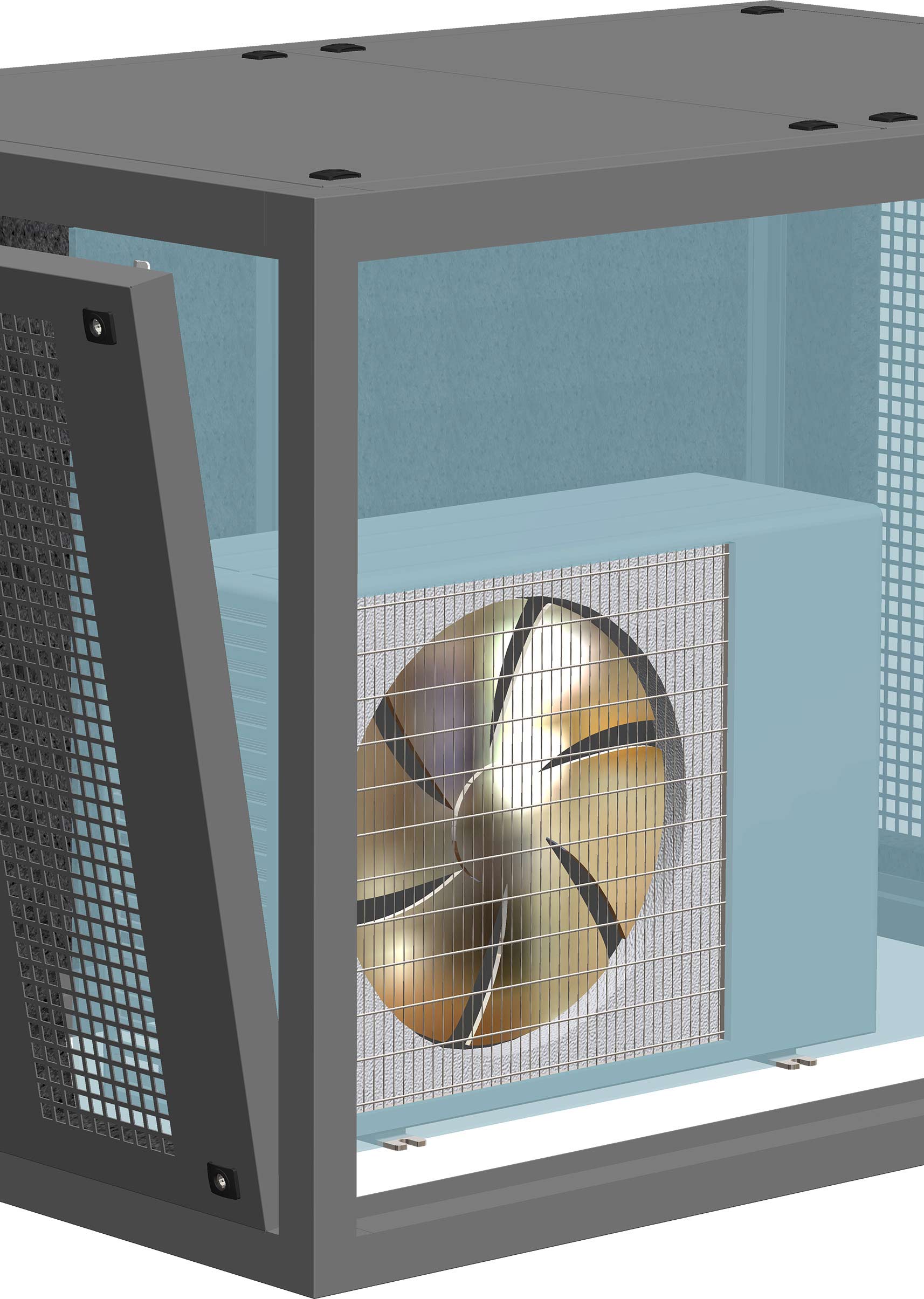 Schallschutzhauben für Wärmepumpen und Klimageräte neu von ATEC