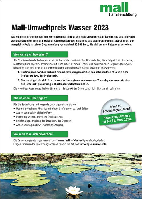 Mall-Umweltpreis für den Regenwasser-Nachwuchs