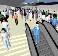 Fußgängersimulation von PTV für Architekten