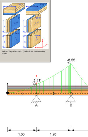 Software für die Bemessung von Bauteilen aus Brettsperrholz als DC-Statik-Modul