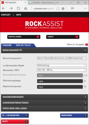 Neu von Rockwool Technical Insulation: Webbasiertes Planungstool „Rockassist“