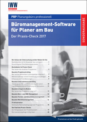 Büromanagement Software für Planer am Bau im PBP-Praxis-Check 2017