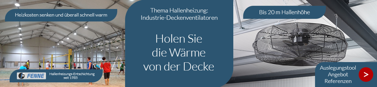 Industrie-Deckenventilatoren für die Hallenheizung