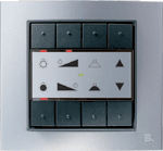 Gebäudebus, Lichtschalter, flacher Wandsender, Funkbus-System, Aufbaugehäuse, Lichtszenen programmieren