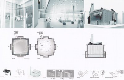 Architekturwettbewerb, International VELUX Award 2004, Architekturstudenten, Architekten, Bunker-Innenräume, Tageslicht, Tageslicht, Glasfaserstränge, Hochbunker, Studentenwettbewerb