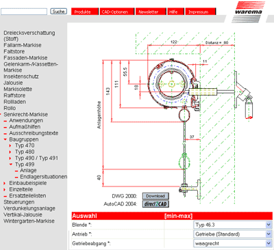 Warema Optimiert Cad Bibliothek Cad Symbole Fur Sonnenschutztechnik Rollladen Fensterladen Und Sonnenschutzanlagen