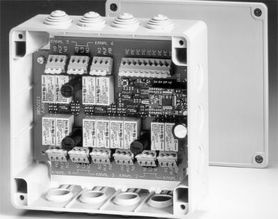 Sonnenschutzsteuerung, automatischer Sonnenschutz, Gebäudeautomation, Gebäudeautomatisierung, Rollladen, Sechsfach-EIB-Aktor, Jalousien, textiler Sonnenschutz, Rollläden, Sonnenstandsverfolgung