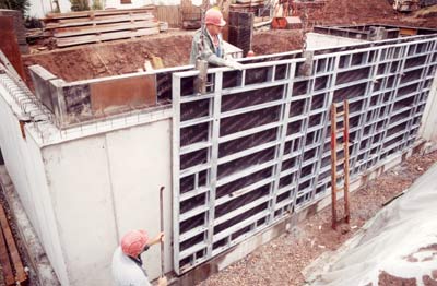 Betonbau, Betonschalung, Großtafel, Wandschalung, Schaltafel, Rahmenschalung