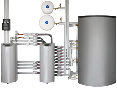 Sonnenkollektor, Wärmepumpe, Solarspeicher, Schichtspeicher, Sonnenkollektoren, Wärmepumpen, Kältespeicher, Pufferspeicher, Kühlung, EnergyManagementSystem von Immosolar