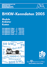 BHKW-Kenndaten, Blockheizkraftwerk BHKW, Erdgas, Biogas, Klärgas, Heizöl, Rapsöl, Richtpreise, Brennwertnutzung