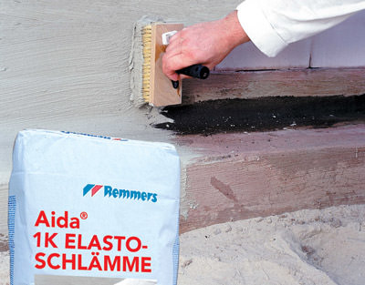 Dichtschlämme, Bauwerksabdichtung, Dichtungsschlämme, Gebäudeabdichtung, rissüberbrückende Dichtungsschlämme, Abdichtung von Bauwerken, Fliesen