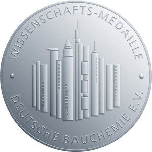 Wissenschafts-Medaille von dem Bauchemieverband, Deutsche Bauchemie e.V., Bauchemie, Jahrestagung, Bauchemieverband, Dissertation, Diplomarbeit, bauchemische Forschung