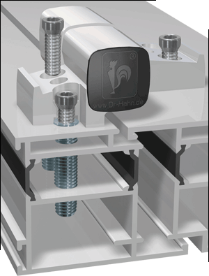 Türbeschlag, Türbänder, Türbeschläge, Türband-Befestigung, Türband, Schraub-Anker, Türbandbefestigungen, Mehrkammerprofil, Befestigungsplatte, Distanzbuchse