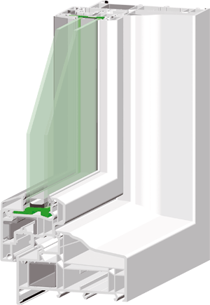 Blendrahmen, Mitteldichtung, Blockblendrahmen, Fensteranschluß, Altbauüberschubrahmen, Mitteldichtungssystem, Blindzargenrahmen, Verbundflügel, Finstral Fensterprofil, Kerndämmung, Mauerkasten-Rollläden, Wärmedämmverbundsystem, Raffstores, Fensterflügel, Mittendichtung, Mittendichtungssystem