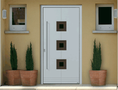 Hauseingang, Hauseingänge, Aluhaustür, Aluminiumhaustür, Holzdekor, Haustür, Haustüren aus Aluminium, Glasausschnitte, Türblatt, Glaskunst, Verbundsicherheitsglas