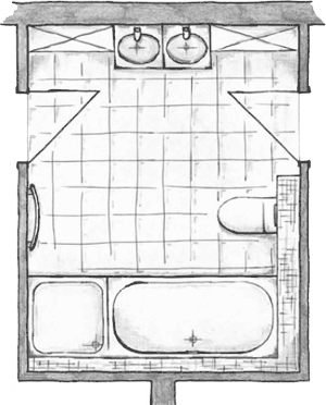 Bad-Steuerung, eine Badezimmer für zwei Parteien, Zimmer, Badsteuerung, Badezimmertür, Badtüren, Türtechnik, Türsteuerung, Badtür, Badezimmertüren, welchselseitige Nutzung