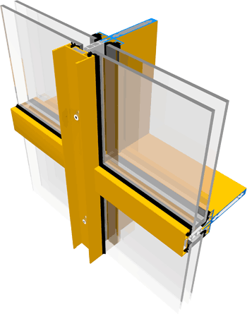 Riegel-Riegel-Fassade, Riegel-Riegel-Konstruktion, Pfosten-Riegel-Fassade, Pfosten-Riegel-Konstruktion, Stahloptik, T-Träger-Fassade, Fassadensystem, Stahlskelett-Bauweise, Akotherm-Fassadensystem