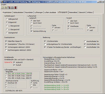 kontrollierte Wohnungslüftung, Auslegungssoftware, Luftmengenberechnung, Lüftungsgeräte, DIN E 1946-6, Lüftungsgerät, Lüftungsanlage