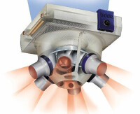 Mit sechsfachem Luftweitwurf Hallen heizen