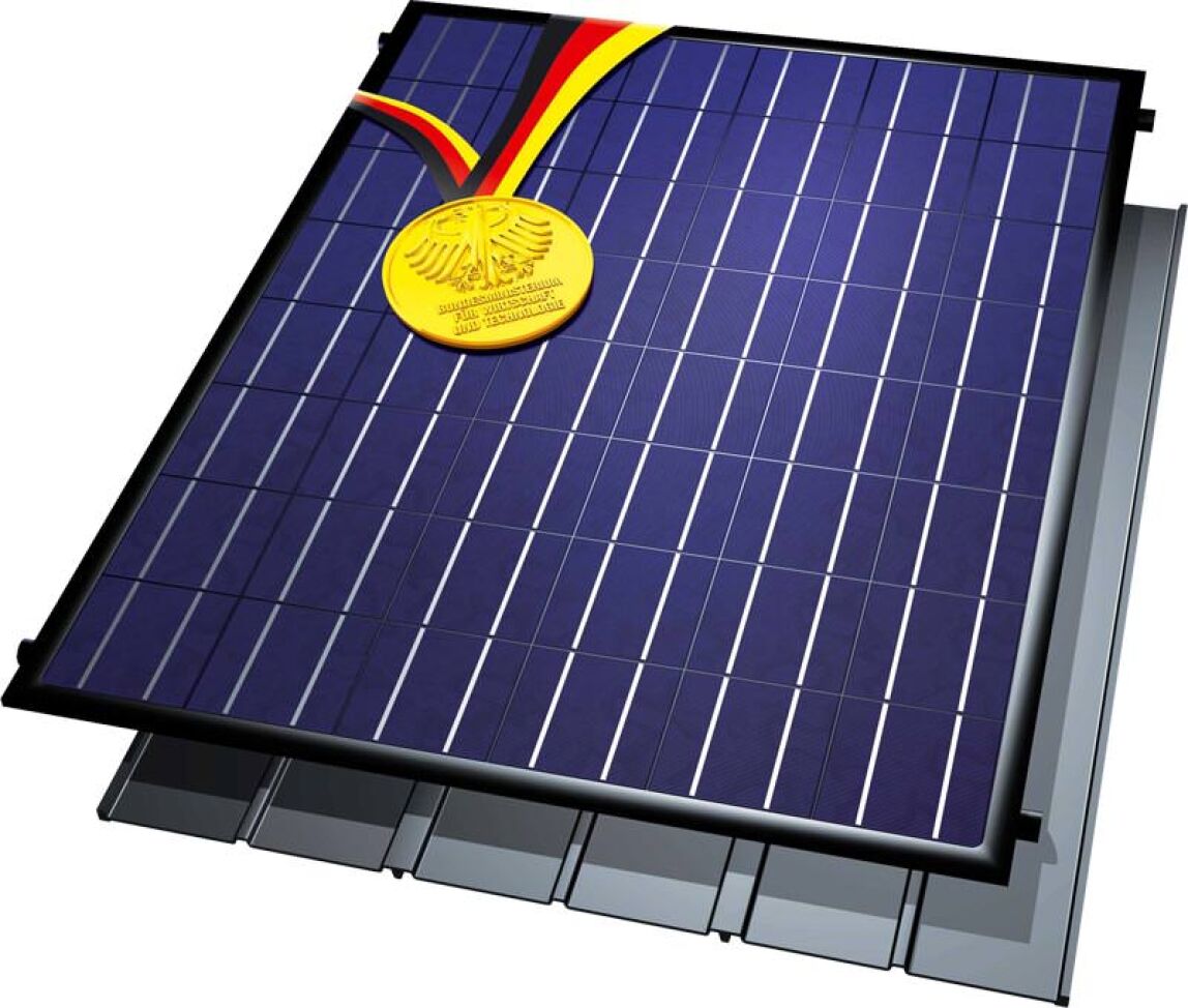 Photovoltaik-Kombimodul  mit solarthermischer Wasserkühlung